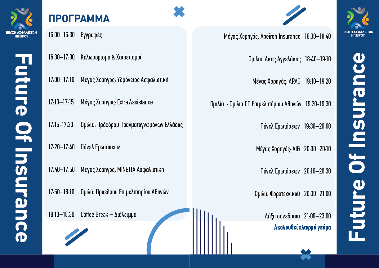 Το πρόγραμμα του 1ου Πανηπειρωτικού Ασφαλιστικού Συνεδρίου στα Ιωάννινα