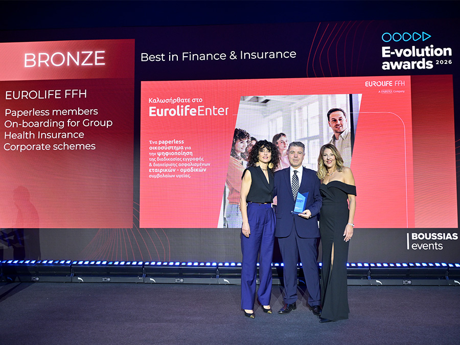Eurolife FFH: Διάκριση στα e-volution Awards 2026 για την πλατφόρμα Eurolife Enter